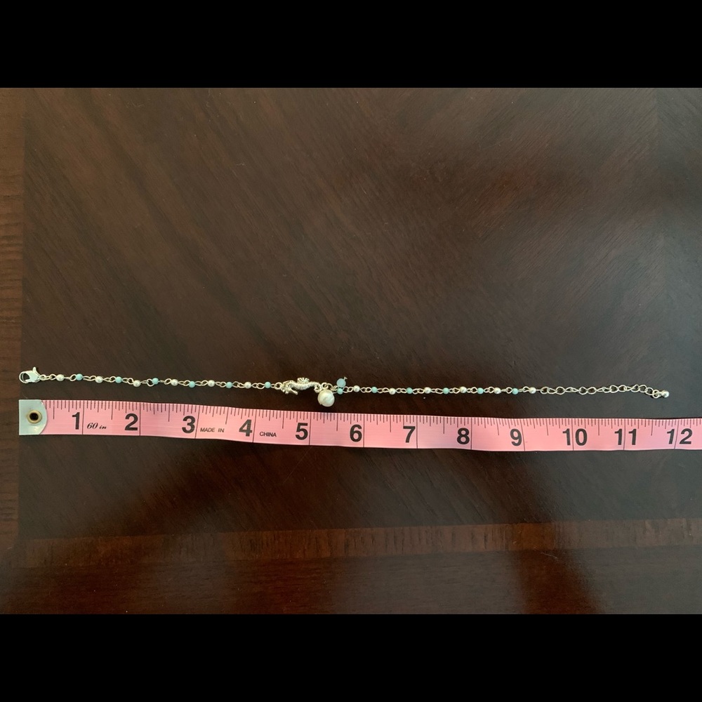 Anklet silver seahorse with beads - Picture 4 of 4